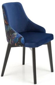 Čalúnená stolička ENDO - zamat, modrá