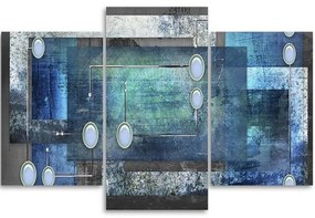 Obraz na plátně třídílný Abstraktní modrá - 120x80 cm