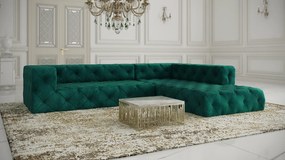 Luxusná rohová sedačka CHESTERFIELD MADDISON  pravá - ľavá 326 x 227 cm zelená