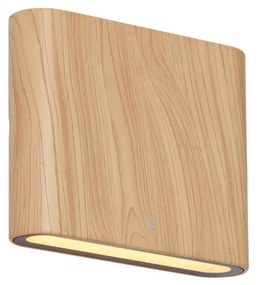 Škandinávska vonkajšia nástenná lampa s drevenou potlačou 11,5 cm vrátane LED IP65 - Batt