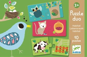 Puzzle Duo – Kde zvieratká bývajú (brlôžteky)