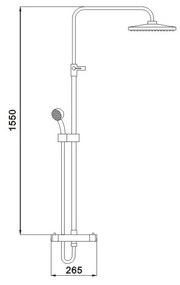 Mexen sprchovy set, termostatická sprchová batéria KAI so spodným uchytením a sprchová sada s hornou hlavicou Denis, čierna, 78135-70 + 77100-70