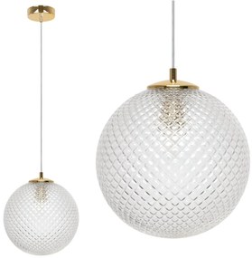 Závesne svietidlo Cannes, 1x číre sklenené tienidlo (fi 25 cm), G