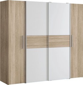 XXXLutz SKRIŇA S OTOČNÝMI DVERAMI, biela, dub sonoma, 200,1/190,5/61,6 cm Carryhome - Skrine - 000687070301