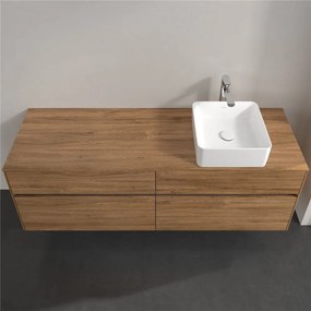 VILLEROY &amp; BOCH Collaro závesná skrinka pod umývadlo na dosku (umývadlo vpravo), 4 zásuvky, 1600 x 500 x 548 mm, Oak Kansas, C05100RH