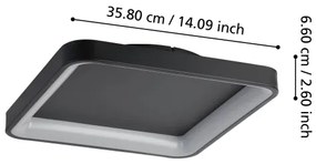 Eglo 901252 - LED Stmievateľné stropné svietidlo LORETELLO LED/12W/230V čierna + DO