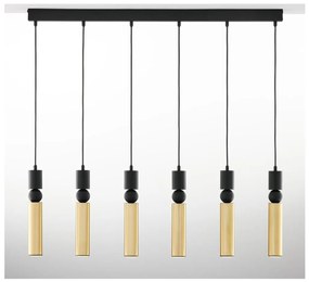 Jupiter 2008 - Luster na lanku ALAS 6xGU10/10W/230V zlatá/čierna