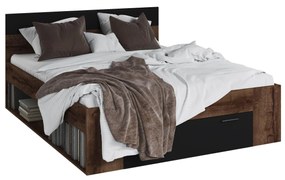 Manželská posteľ 160 cm Benson Typ 91 (dub monastery + čierna). Vlastná spoľahlivá doprava až k Vám domov. 602049