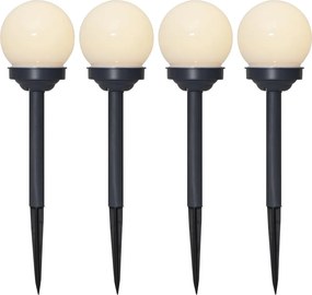 Súprava 4 vonkajších solárnych svetiel Star Trading Globus, výška 27 cm