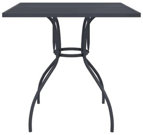 vidaXL Záhradný stôl antracitový 80x8x72,5 cm oceľová sieťovina-