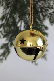 Zlatá závesná vianočná ozdoba Roľnička 8cm
