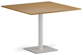 Konferenčný stolík ENZO, 100x100 cm, biela podnož, buk