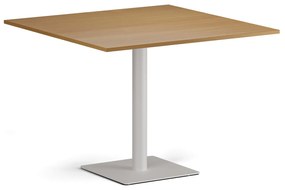 Konferenčný stolík ENZO, 100x100 cm, biela podnož, buk