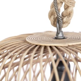 Inteligentné rustikálne závesné svietidlo ratan vrátane WiFi žiarovky G125 - Calamus