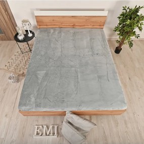 Plachta posteľná z mikroplyšu sivá EMI, Plachta 180x200