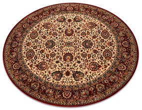 Vlnený kobere KASHQAI 4362 102 kruh, béžovo / bordový