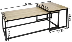 Set 2 ks konferenčných stolíkov Hustler Typ 2 (dub sonoma + čierna). Vlastná spoľahlivá doprava až k Vám domov. 1075388
