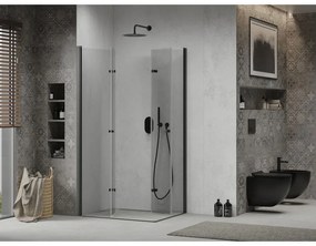 Mexen Lima Duo, sprchový kút 100 (dvere) x 90 (dvere) cm, 6mm číre sklo, čierny profil, 856-100-090-70-00-02