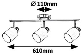 Rabalux NATINA stropné bodové svietidlo max. 3x25W | E14 | IP20 - chróm
