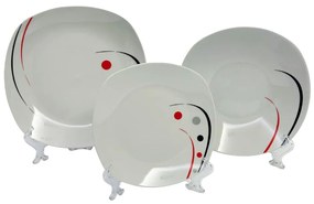HOME ELEMENTS Porcelánová súprava tanierov, 18 kusov, Pruhy a bodky