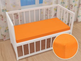 Detské jersey napínacie prestieradlo do postieľky JR-006 Oranžové 70 x 140 x 10 cm - do postieľky