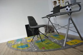 Koberec PAINT štvrťkruh G4777 - Uličky sivý/krém