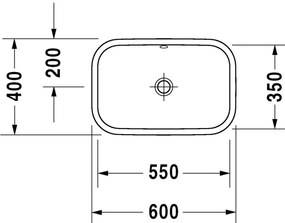 Duravit Happy D.2 - Umývadlová misa 600x400 mm, s prepadom, biela 2314600000