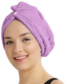 Rýchloschnúci froté turban na vlasy fialová lila