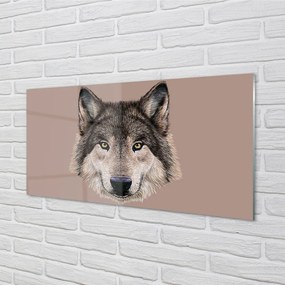 Sklenený obraz maľované vlk 100x50 cm