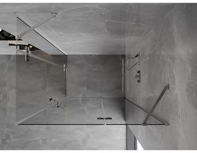 Mexen Mist-H Duo, 2-krídlový výklopný sprchový kút 75 x 85 cm, číre sklo, chrómový profil, 8A5-075L-055P-01-00