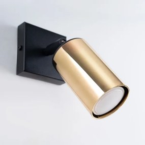 Sollux SL.1382 - Nástenné bodové svietidlo WINX 1xGU10/10W/230V čierna/zlatá