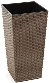 Kvetináč UH 250x250 mm FINEZJA hnedý výška 460 mm ratan s vložkou KLC