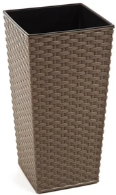 Kvetináč UH 250x250 mm FINEZJA hnedý výška 460 mm ratan s vložkou KLC