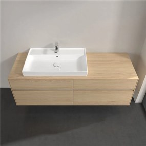 VILLEROY &amp; BOCH Collaro závesná skrinka pod umývadlo na dosku (umývadlo vľavo), 4 zásuvky, s LED osvetlením, 1600 x 500 x 548 mm, Nordic Oak, C026B0VJ