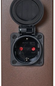 Vonkajšia lampa hrdzavo hnedá s čírym sklom 45 cm IP44 so zásuvkou a snímačom pohybu - Malios