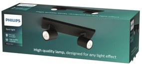 Philips - Bodové svietidlo RUNNER 2xGU10/20W/230V čierna