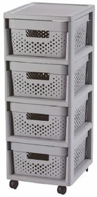 Curver Šuplíky INFINITY 4x11L dierované šedej