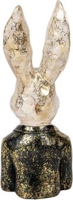 Dekorácia busta králik so zlatým ligotom - 13*12*32 cm