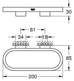 GROHE 41035000 - Držiak na uteráky SELECTION 200 mm lesklý chróm