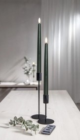 STAR TRADING LED sviečka Flamme Slim Green 28 cm – set 2 ks + diaľkové ovládanie