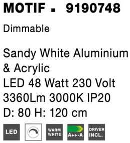 LED luster Motif 80 biele stmievateľné