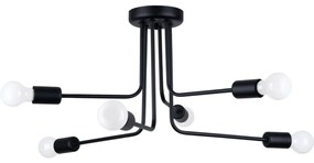 Sollux SL.1452 - Luster na tyči NORAH 6xE27/15W/230V čierna