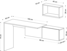 Pracovný stôl Tiff White and Oak