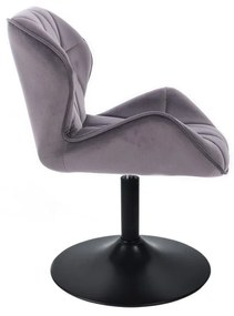 LuxuryForm DESIGN Stolička MILANO VELUR na čiernom tanieri - tmavo šedá