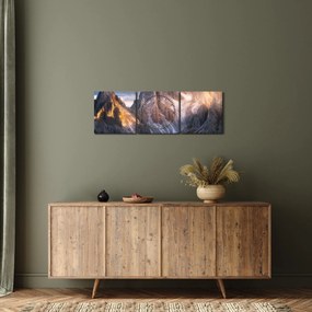 Obraz - Horská panoráma (s hodinami) (90x30 cm)
