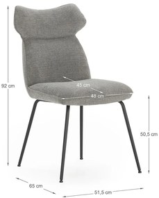 Sivé jedálenské stoličky v súprave 2 ks Dara – Marckeric