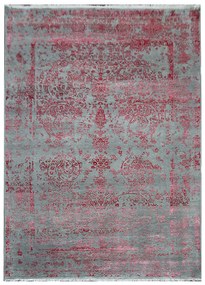 Diamond Carpets koberce Ručne viazaný kusový koberec Diamond DC-JK ROUND Silver / pink - 275x365 cm