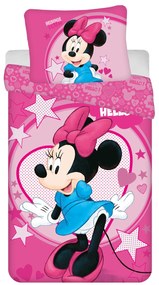 Jerry Fabrics Posteľná bielizeň z mikrovlákna 140x200 + 70x90 cm - Mickey a Minnie "Hello"