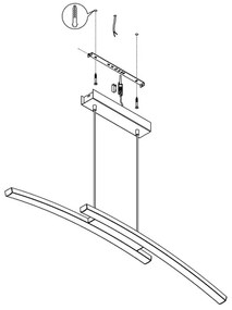 Eglo 97911 - LED RGB Stmievateľný luster na lanku FRAIOLI-C 2xLED/17W/230V