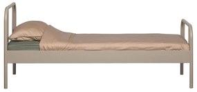 Béžová kovová jednolôžková posteľ s roštom 90x200 cm Mata – WOOOD